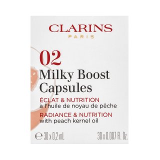 Clarins Milky Boost Capsules 02 Flüssiges Make Up Für Eine Einheitliche Und Aufgehellte Gesichtshaut 30 X 0,2 Ml