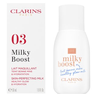 Clarins Milky Boost Foundation Tonisierende Feuchtigkeitsemulsion Für Eine Einheitliche Und Aufgehellte Gesichtshaut 03 Cashew 50 Ml