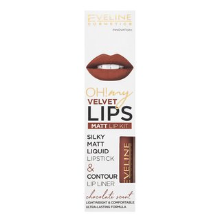 Eveline OH! My Velvet Lips Matt Lip Kit 12 Praline Eclair Lippenset Für Einen Matten Effekt 4,5 Ml
