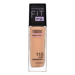 Maybelline Fit Me! Luminous + Smooth Foundation Flüssiges Make Up Für Eine Einheitliche Und Aufgehellte Gesichtshaut 115 Ivory 30 Ml