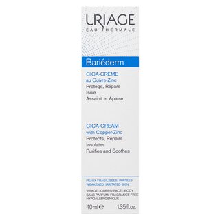 Uriage Bariederm Repairing Cica-cream With Cu-Zn Beruhigende Emulsion Für Eine Erneuerung Der Haut 40 Ml